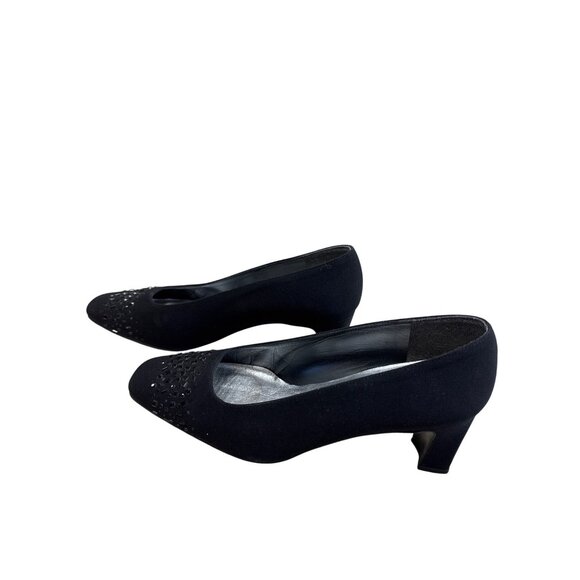 Stuart Weitzman Womens Black Leather Heeled 2.5 " Shoes  Size 7B SKU 7482 - Picture 3 of 11